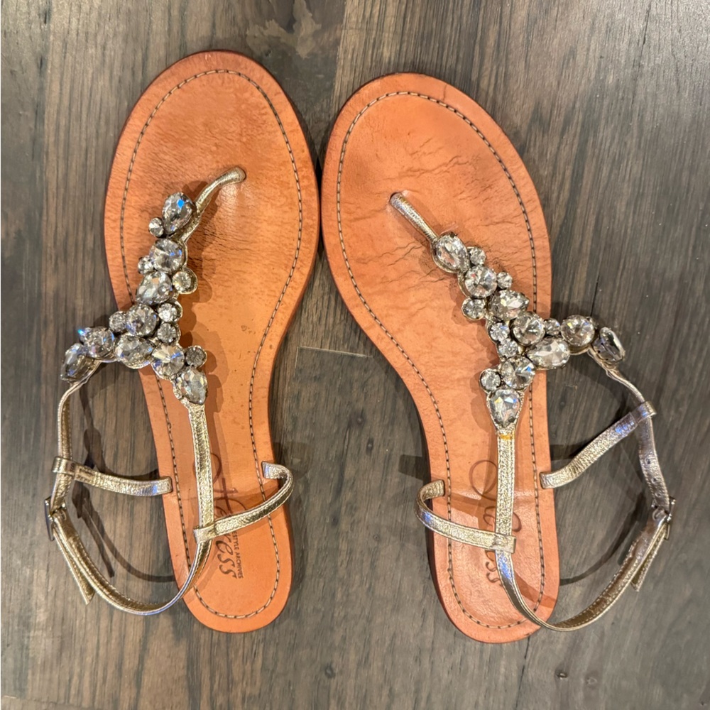 Anthropologie Crystal Embellished Sandals